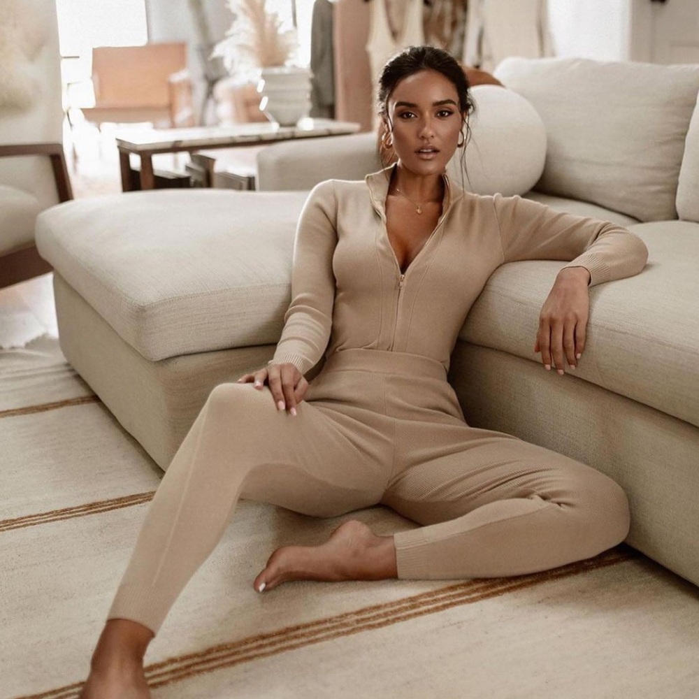 JLUXLABEL Iriana Rib Knit Sweater & Pants Set
